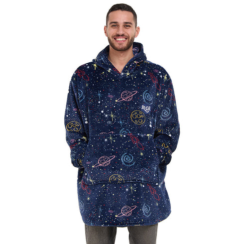 Snuggs Blanket Hoodie Dark Blue Space